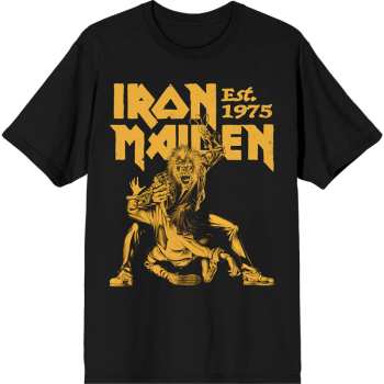 Merch Iron Maiden: T-shirt Est. 1975 Claw Yellow Graphic