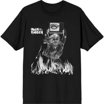 Merch Iron Maiden: T-shirt Est. 1975 Holy Smoke Flames Crop