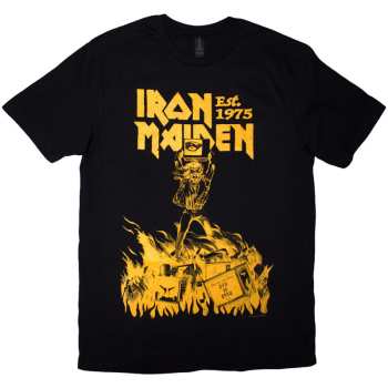 Merch Iron Maiden: T-shirt Est. 1975 Holy Smoke Jumbo Yellow