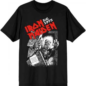Merch Iron Maiden: T-shirt Est. 1975 No Prayer Grave Red Logo Iron Maiden