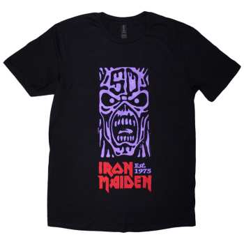 Merch Iron Maiden: T-shirt Est. 1975 Stamp Logo Iron Maiden Purple