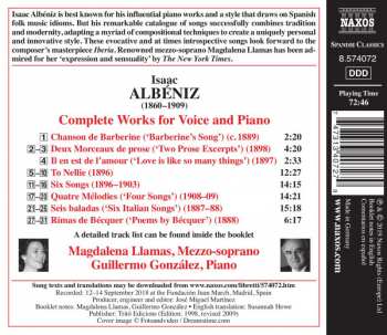 CD Isaac Albéniz: Complete Works For Voice And Piano