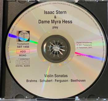 CD Isaac Stern: Isaac Stern And Dame Myra Hess Play Violin Sonatas By Brahms, Schubert, Ferguson & Beethoven 