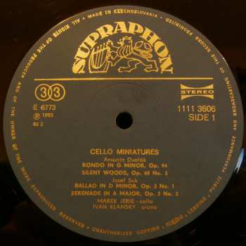 LP Ivan Klánský: Cello Miniatures