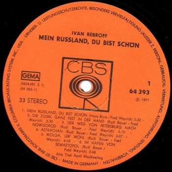 LP Ivan Rebroff: Mein Russland, Du Bist Schön