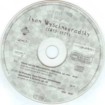 CD Ivan Wyschnegradsky: Etude Sur Les Mouvements Rotatoires · 24 Préludes
