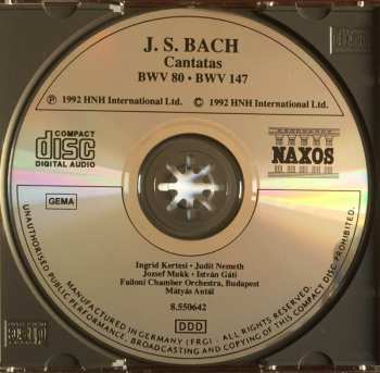 CD Johann Sebastian Bach: Cantatas (Ein Feste Burg Ist Unser Gott, BWV 80 / Herz Und Mund Und Tat Und Leben, BWV 147)