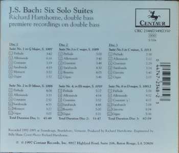 3CD Johann Sebastian Bach: Six Solo Suites (Premiere Recordings On Double Bass)