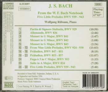 CD Johann Sebastian Bach: From The W. F. Bach Notebook · Five Little Preludes BWV 939 - 943