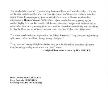 CD Jackie McLean: Swing, Swang, Swingin'