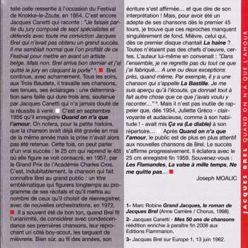 CD Jacques Brel: Quand On N'A Que L'Amour