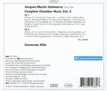 2CD Jacques Martin Hotteterre: Complete Chamber Music Vol. 3 - Suites Opp. 4, 5 & 6