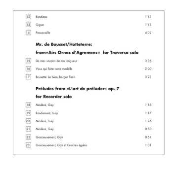 2CD Jacques Martin Hotteterre: Complete Chamber Music Vol. 3 - Suites Opp. 4, 5 & 6