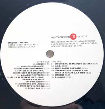 LP Jacques Thollot: Quand Le Son Devient Aigu, Jeter La Girafe À La Mer. LTD