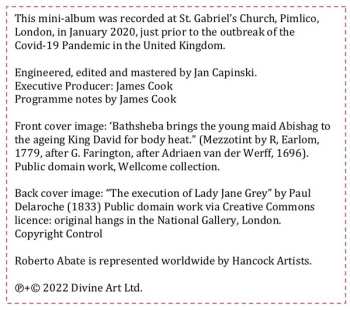 CD James Cook: David's Liebestod: Extracts From The Operas Abishag And Jane The Quene