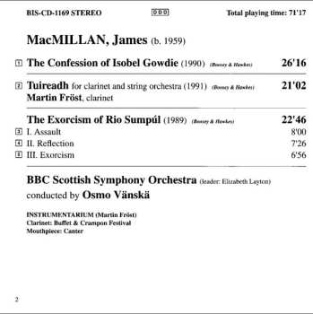 CD Osmo Vänskä: The Confession Of Isobel Gowdie • Tuireadh • The Exorcism Of Rio Sumpúl