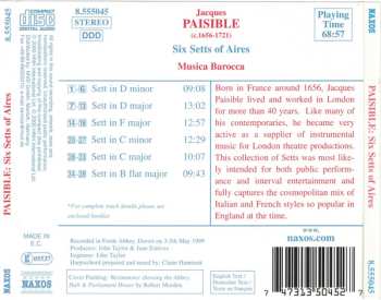 CD James Paisible: Six Setts Of Aries