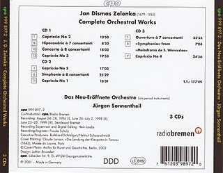 3CD/Doos Jan Dismas Zelenka: Complete Orchestral Works
