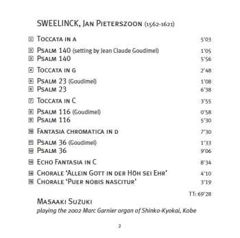CD Jan Pieterszoon Sweelinck: Psalms From Geneva (Organ Works By Jan Pieterszoon Sweelinck)