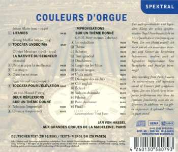 CD Jan Von Hassel: Couleurs D'Orgue