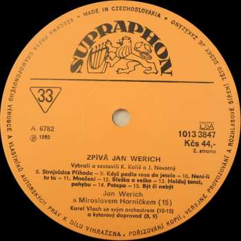 LP Jan Werich: Zpívá Jan Werich