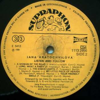 LP Jana Kratochvílová: Listen And Follow