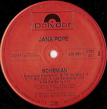 LP Jana Pope: Bohemian