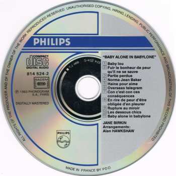 CD Jane Birkin: Baby Alone In Babylone