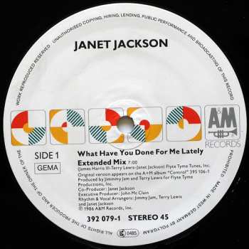 LP Janet Jackson: What Have You Done For Me Lately