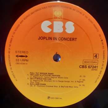 2LP Janis Joplin: Joplin In Concert