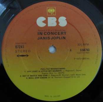 2LP Janis Joplin: Joplin In Concert