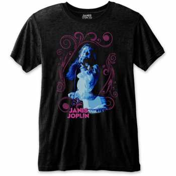 Merch Janis Joplin: T-shirt Floral Frame 