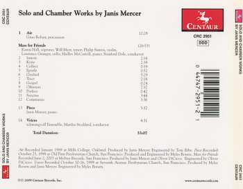 CD Janis Mercer: Voices | Solo And Chamber Works By Janis Mercer