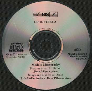 CD Modest Mussorgsky: Pictures At An Exhibition - Songs And Dances Of Death