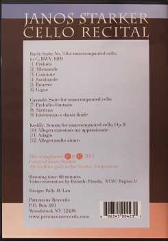 DVD Janos Starker: Cello Recital