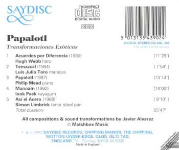 CD Javier Alvarez: Papalotl: Transformaciones Exóticas