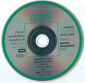 3CD Jean Barraqué: Oeuvres Completes