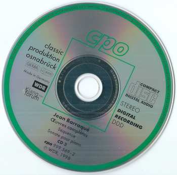 3CD Jean Barraqué: Oeuvres Completes