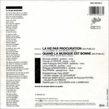 SP Jean-Jacques Goldman: La Vie Par Procuration (En Public)