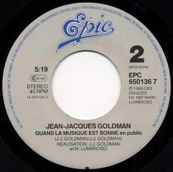 SP Jean-Jacques Goldman: La Vie Par Procuration (En Public)