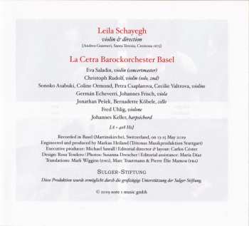 CD Leila Schayegh: Concerti Per Violino, Vol. II (Op. 7 &10 – Nos 1 & 3)