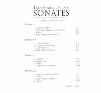 CD Jean Marie Leclair: Sonates À Violon Seul Avec la Basse Continue: Extraites Du Quatrième Livre