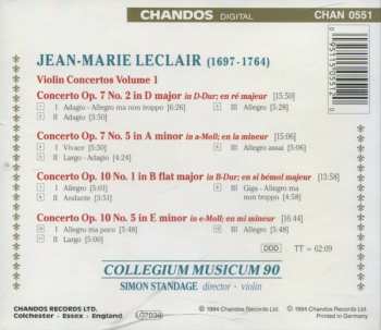 CD Simon Standage: Violin Concertos ~ Volume I: Op. 7, Nos. 2 & 5 / Op. 10, Nos. 1 & 5