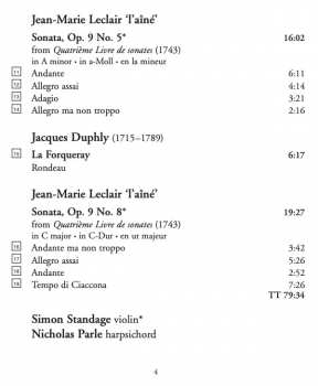 CD Simon Standage: Violin Sonatas