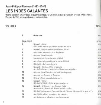 2CD Jean-Philippe Rameau: Les Indes Galantes