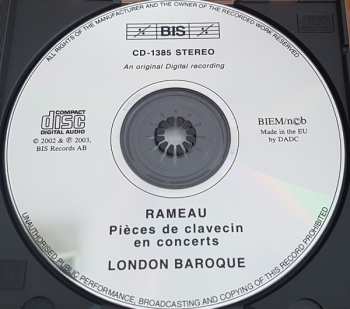 CD Jean-Philippe Rameau: Pièces De Clavecin En Concerts
