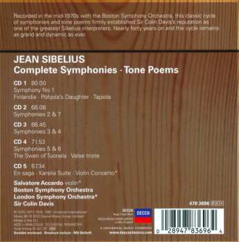 5CD/Doos Jean Sibelius: Complete Symphonies - Tone Poems