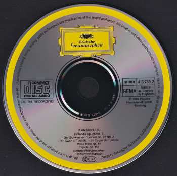 CD Berliner Philharmoniker: Finlandia • Valse Triste • Tapiola • Der Schwan Von Tuonela = The Swan Of Tuonela