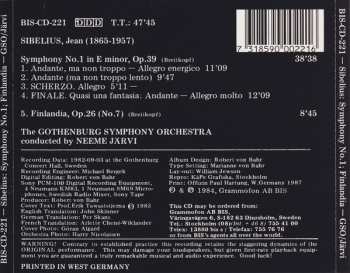 CD Göteborgs Symfoniker: Symphony Nr. 1 E Minor Op. 39 / Finlandia Op. 26:7
