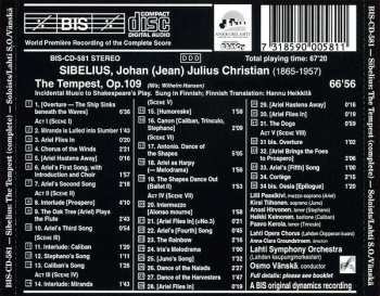 CD Jean Sibelius: The Tempest, Op.109 (World Première Recording Of The Complete Score)